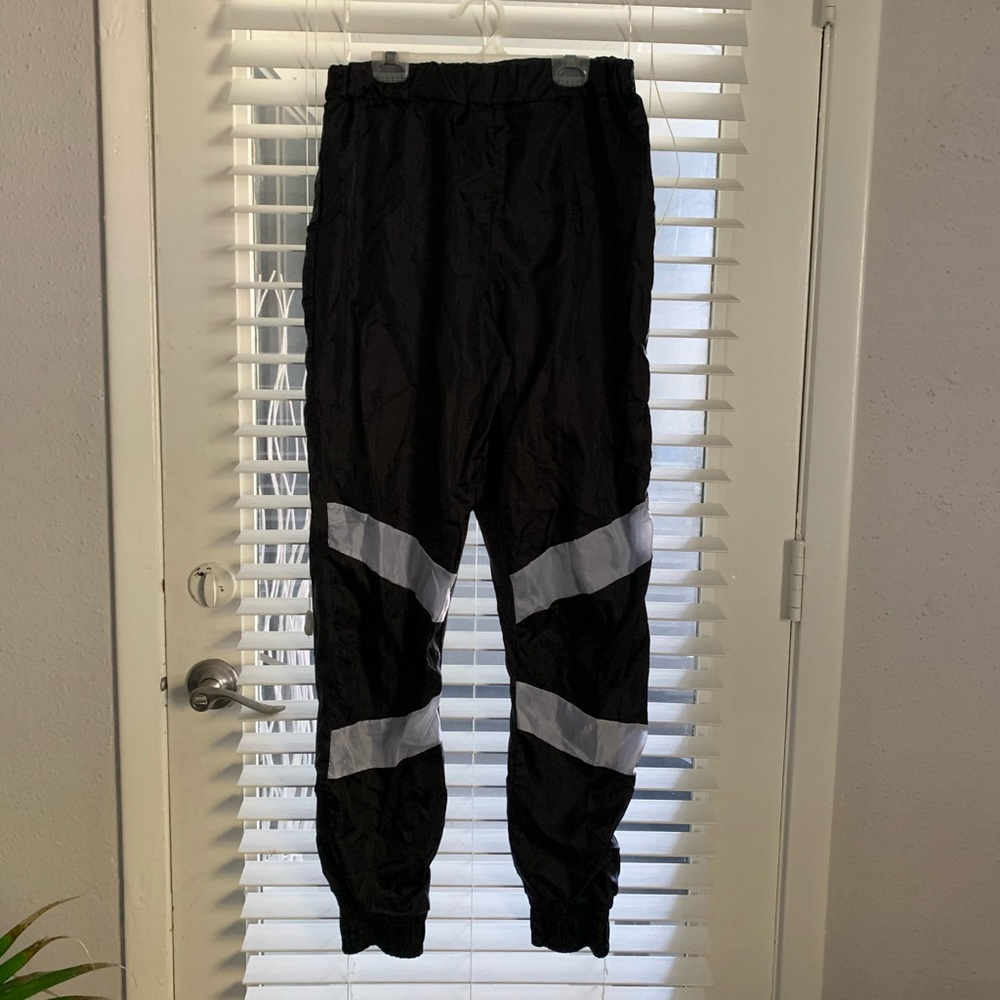 Black and Grey Windbreaker Joggers